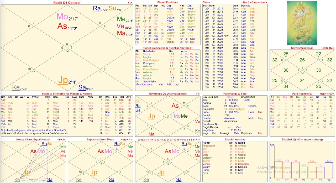 Védská astrologická konzultace Džjotiš – osobní horoskop